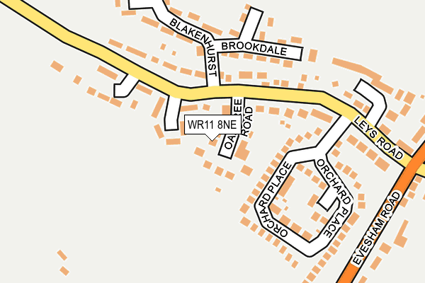 WR11 8NE map - OS OpenMap – Local (Ordnance Survey)