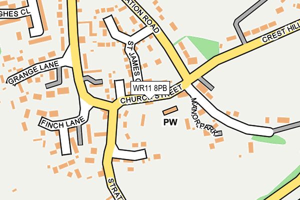 WR11 8PB map - OS OpenMap – Local (Ordnance Survey)