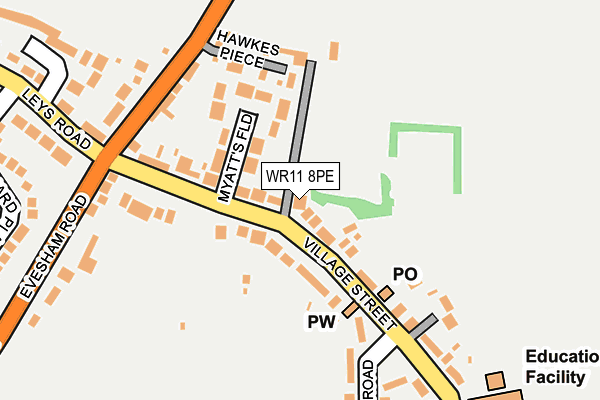 WR11 8PE map - OS OpenMap – Local (Ordnance Survey)