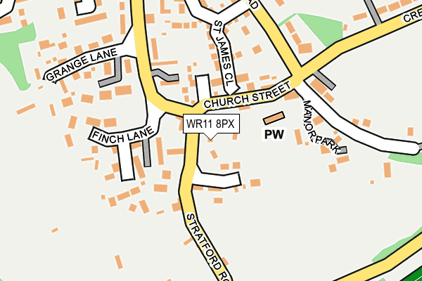WR11 8PX map - OS OpenMap – Local (Ordnance Survey)