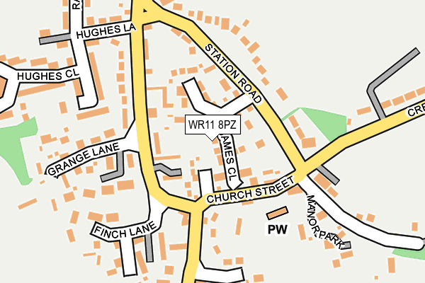 WR11 8PZ map - OS OpenMap – Local (Ordnance Survey)