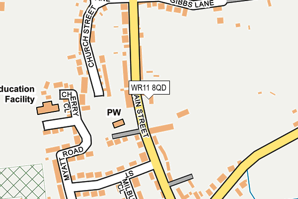WR11 8QD map - OS OpenMap – Local (Ordnance Survey)