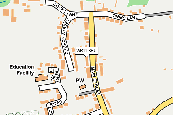 WR11 8RU map - OS OpenMap – Local (Ordnance Survey)
