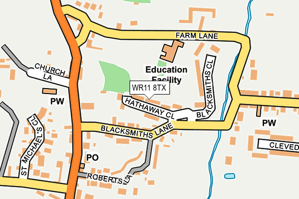 WR11 8TX map - OS OpenMap – Local (Ordnance Survey)