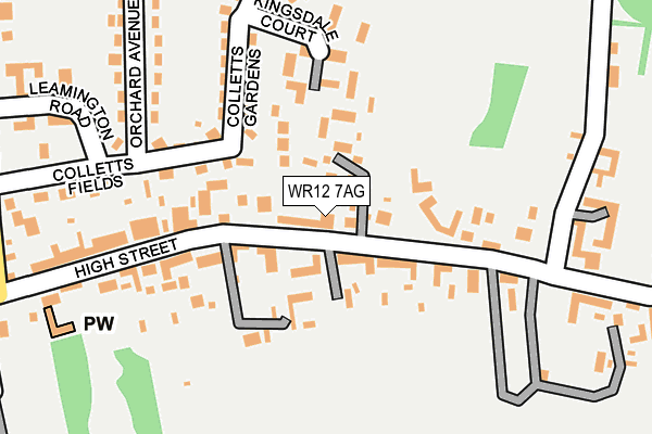 WR12 7AG map - OS OpenMap – Local (Ordnance Survey)