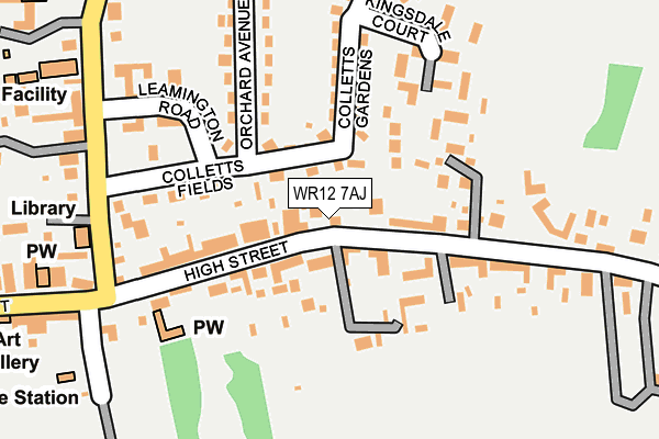 WR12 7AJ map - OS OpenMap – Local (Ordnance Survey)