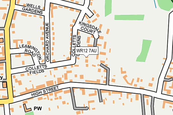 WR12 7AU map - OS OpenMap – Local (Ordnance Survey)