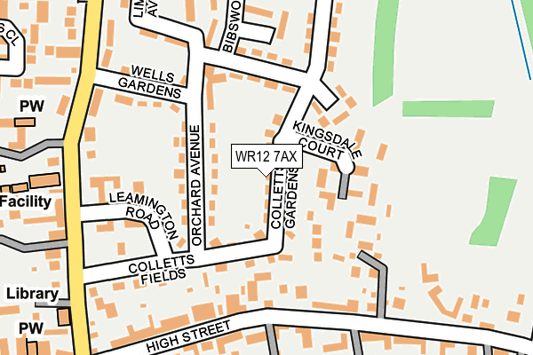 WR12 7AX map - OS OpenMap – Local (Ordnance Survey)