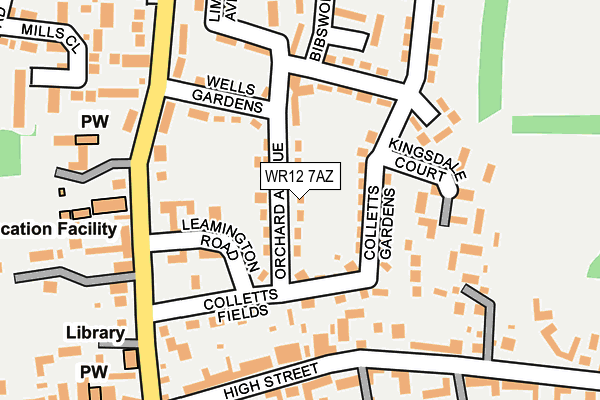 WR12 7AZ map - OS OpenMap – Local (Ordnance Survey)