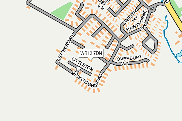 WR12 7DN map - OS OpenMap – Local (Ordnance Survey)