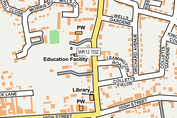 WR12 7DZ map - OS OpenMap – Local (Ordnance Survey)