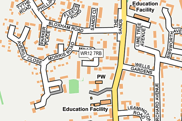 WR12 7RB map - OS OpenMap – Local (Ordnance Survey)