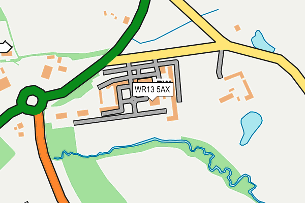 WR13 5AX map - OS OpenMap – Local (Ordnance Survey)