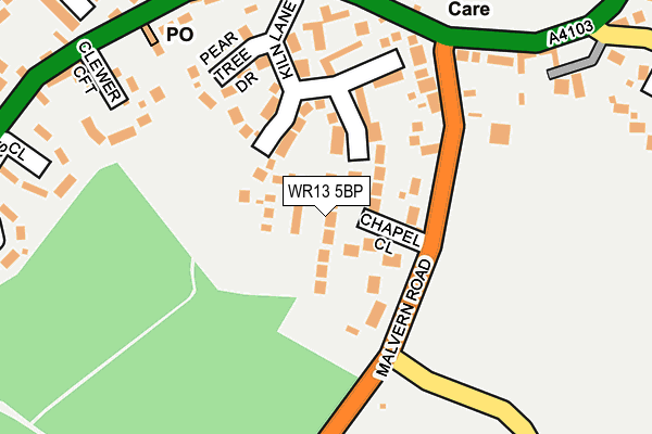 WR13 5BP map - OS OpenMap – Local (Ordnance Survey)