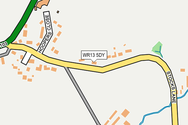 WR13 5DY map - OS OpenMap – Local (Ordnance Survey)