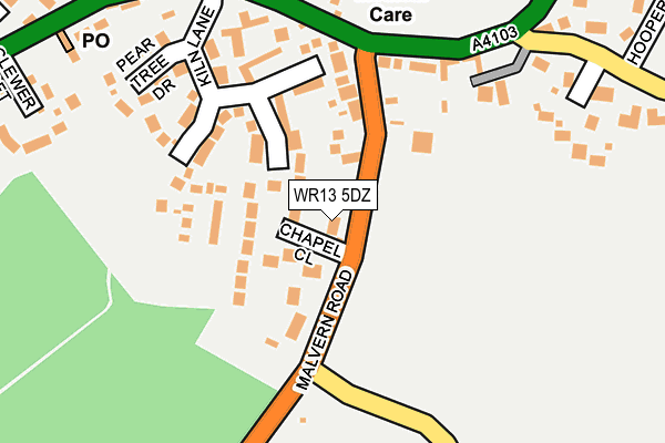 WR13 5DZ map - OS OpenMap – Local (Ordnance Survey)
