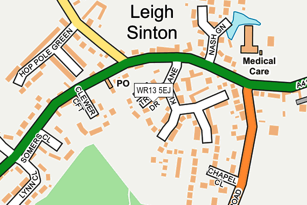 WR13 5EJ map - OS OpenMap – Local (Ordnance Survey)