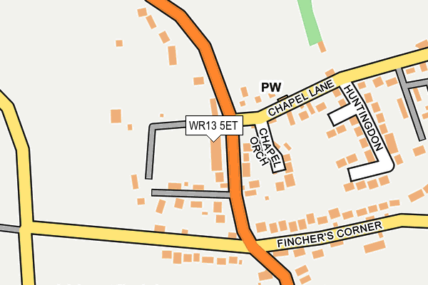 WR13 5ET map - OS OpenMap – Local (Ordnance Survey)