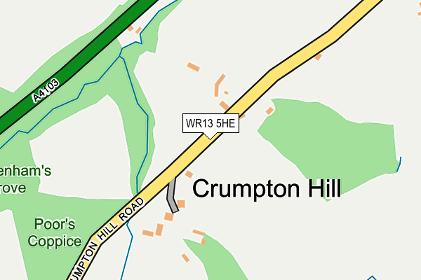 WR13 5HE map - OS OpenMap – Local (Ordnance Survey)