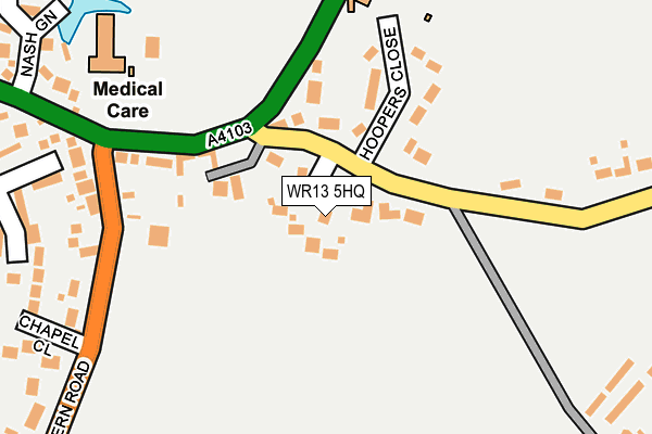 WR13 5HQ map - OS OpenMap – Local (Ordnance Survey)
