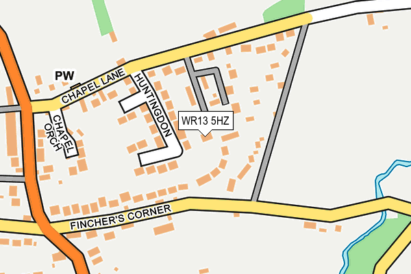 WR13 5HZ map - OS OpenMap – Local (Ordnance Survey)