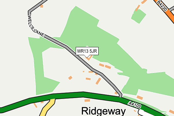 WR13 5JR map - OS OpenMap – Local (Ordnance Survey)