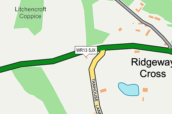WR13 5JX map - OS OpenMap – Local (Ordnance Survey)