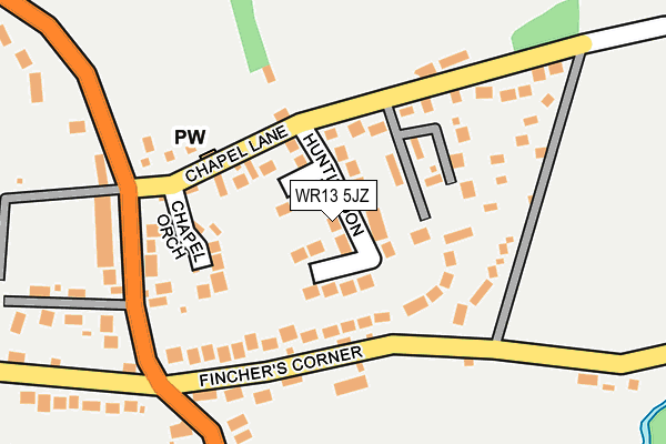 WR13 5JZ map - OS OpenMap – Local (Ordnance Survey)