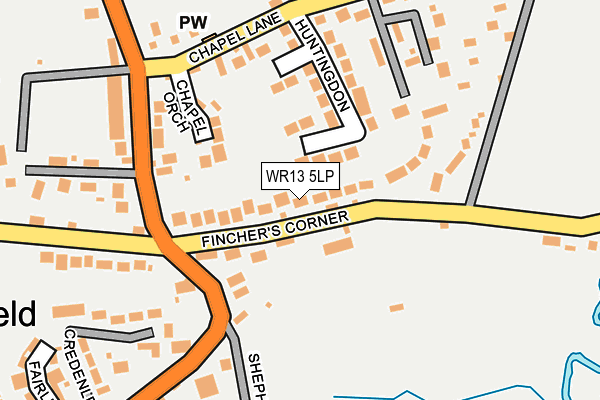 WR13 5LP map - OS OpenMap – Local (Ordnance Survey)