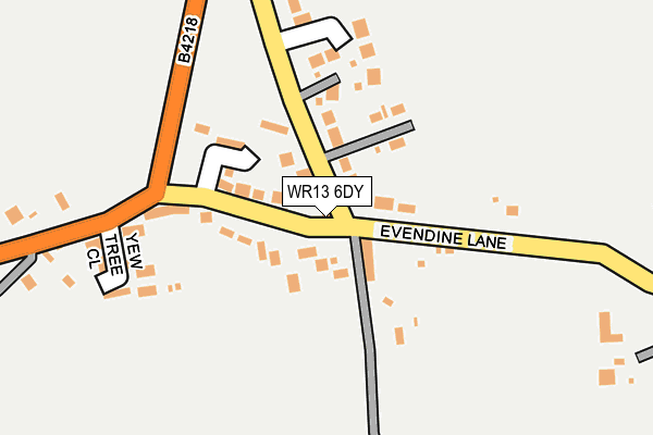 WR13 6DY map - OS OpenMap – Local (Ordnance Survey)