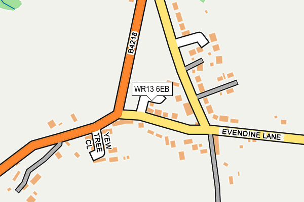 WR13 6EB map - OS OpenMap – Local (Ordnance Survey)