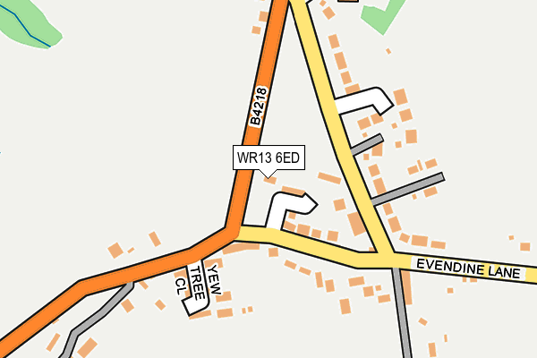 WR13 6ED map - OS OpenMap – Local (Ordnance Survey)