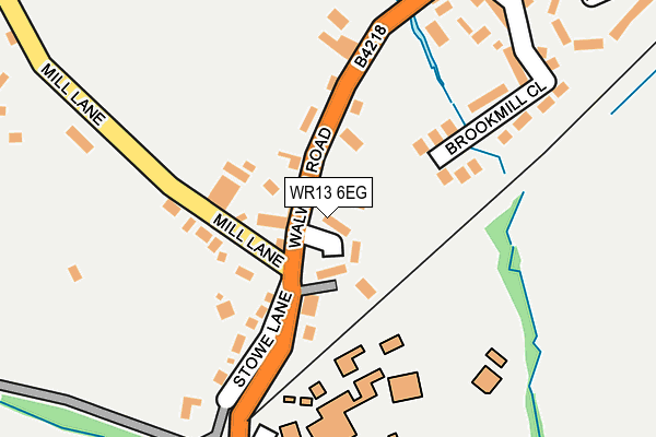 WR13 6EG map - OS OpenMap – Local (Ordnance Survey)