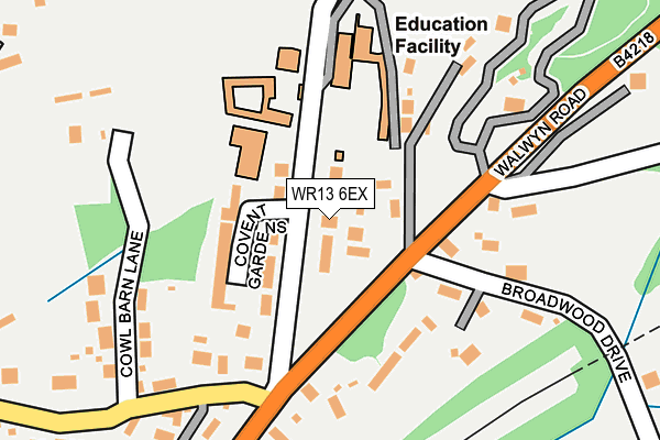 WR13 6EX map - OS OpenMap – Local (Ordnance Survey)