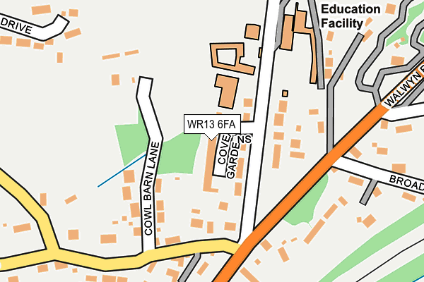 WR13 6FA map - OS OpenMap – Local (Ordnance Survey)