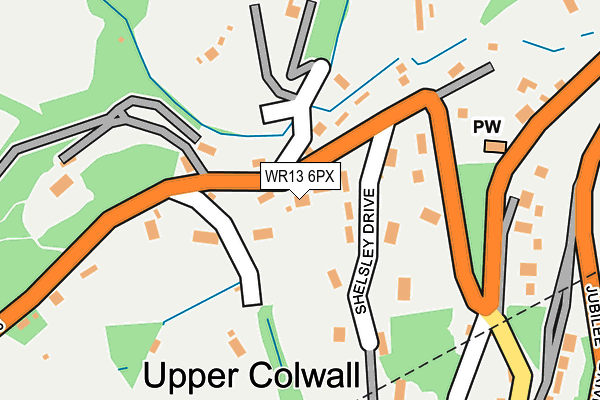 WR13 6PX map - OS OpenMap – Local (Ordnance Survey)