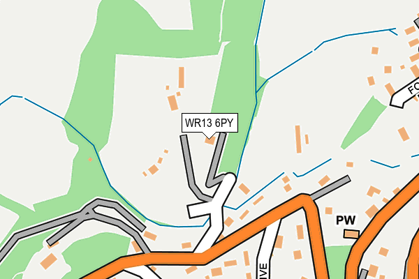 WR13 6PY map - OS OpenMap – Local (Ordnance Survey)