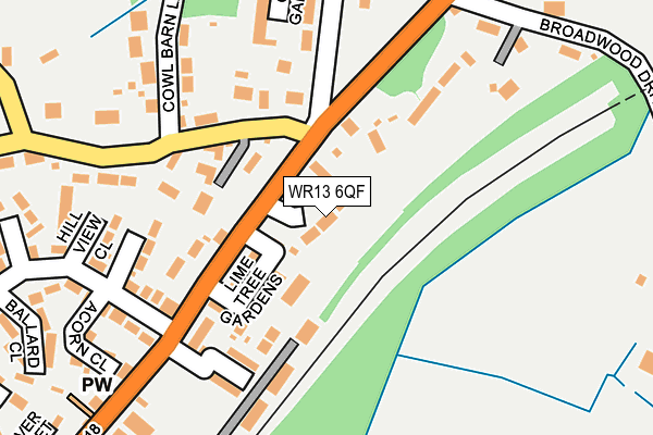 WR13 6QF map - OS OpenMap – Local (Ordnance Survey)