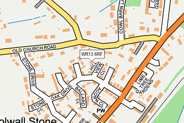 WR13 6RF map - OS OpenMap – Local (Ordnance Survey)