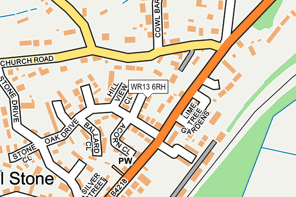 WR13 6RH map - OS OpenMap – Local (Ordnance Survey)