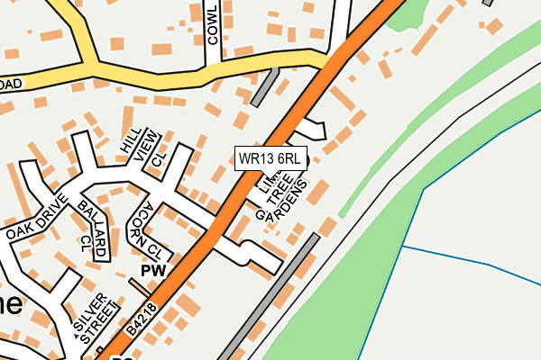WR13 6RL map - OS OpenMap – Local (Ordnance Survey)