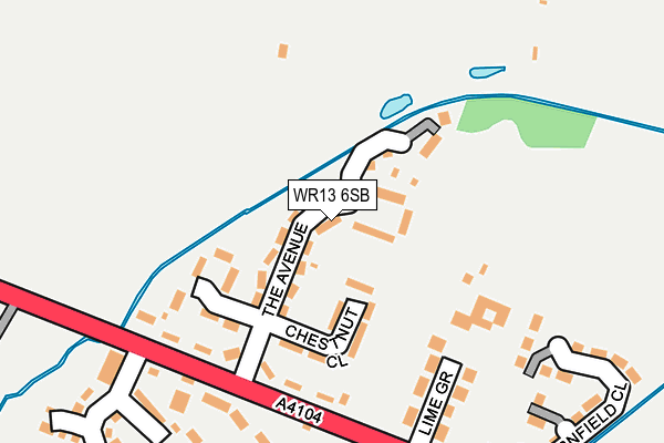 WR13 6SB map - OS OpenMap – Local (Ordnance Survey)