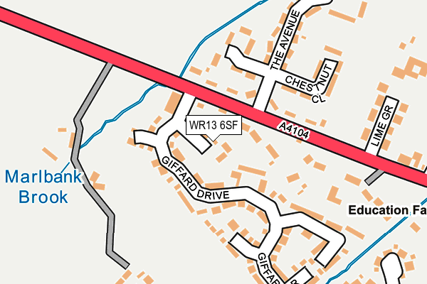 WR13 6SF map - OS OpenMap – Local (Ordnance Survey)