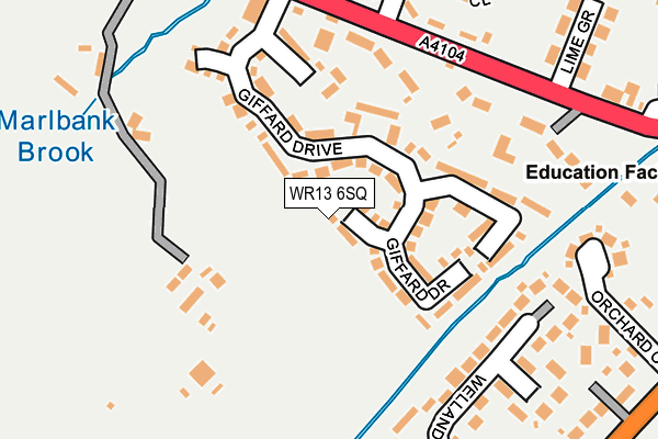 WR13 6SQ map - OS OpenMap – Local (Ordnance Survey)