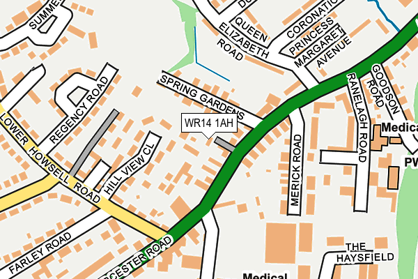 WR14 1AH map - OS OpenMap – Local (Ordnance Survey)