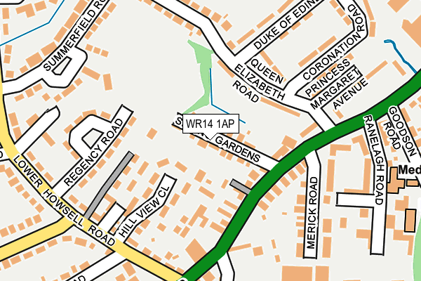 WR14 1AP map - OS OpenMap – Local (Ordnance Survey)