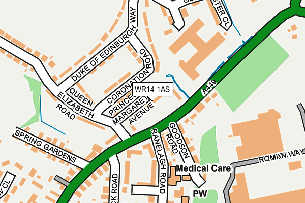 WR14 1AS map - OS OpenMap – Local (Ordnance Survey)