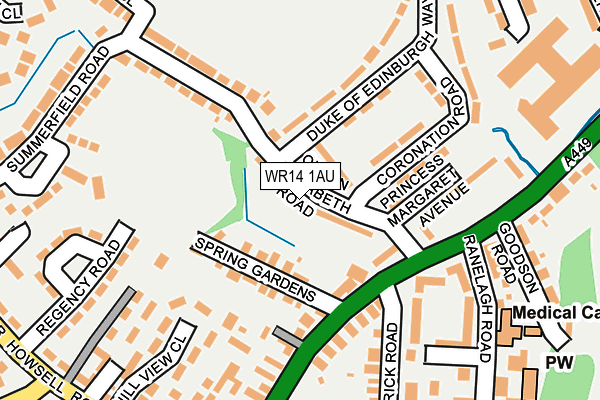 WR14 1AU map - OS OpenMap – Local (Ordnance Survey)