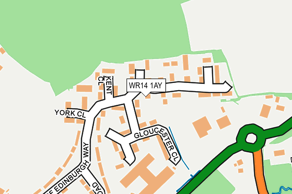 WR14 1AY map - OS OpenMap – Local (Ordnance Survey)