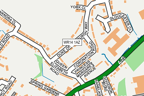 WR14 1AZ map - OS OpenMap – Local (Ordnance Survey)